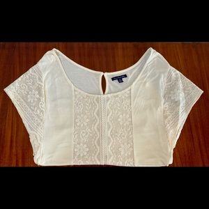 American Eagle top, cream, size small petite